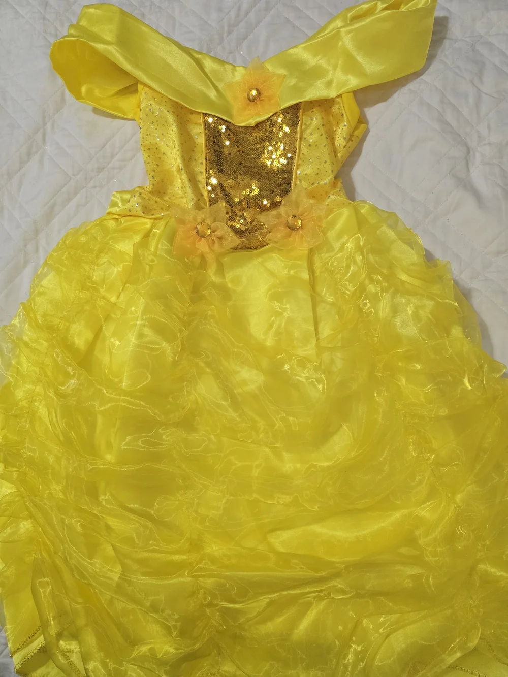 Yellow Bella Size 6 Sparkle Princess Costume Girls Sequin Bodice With Crinoline